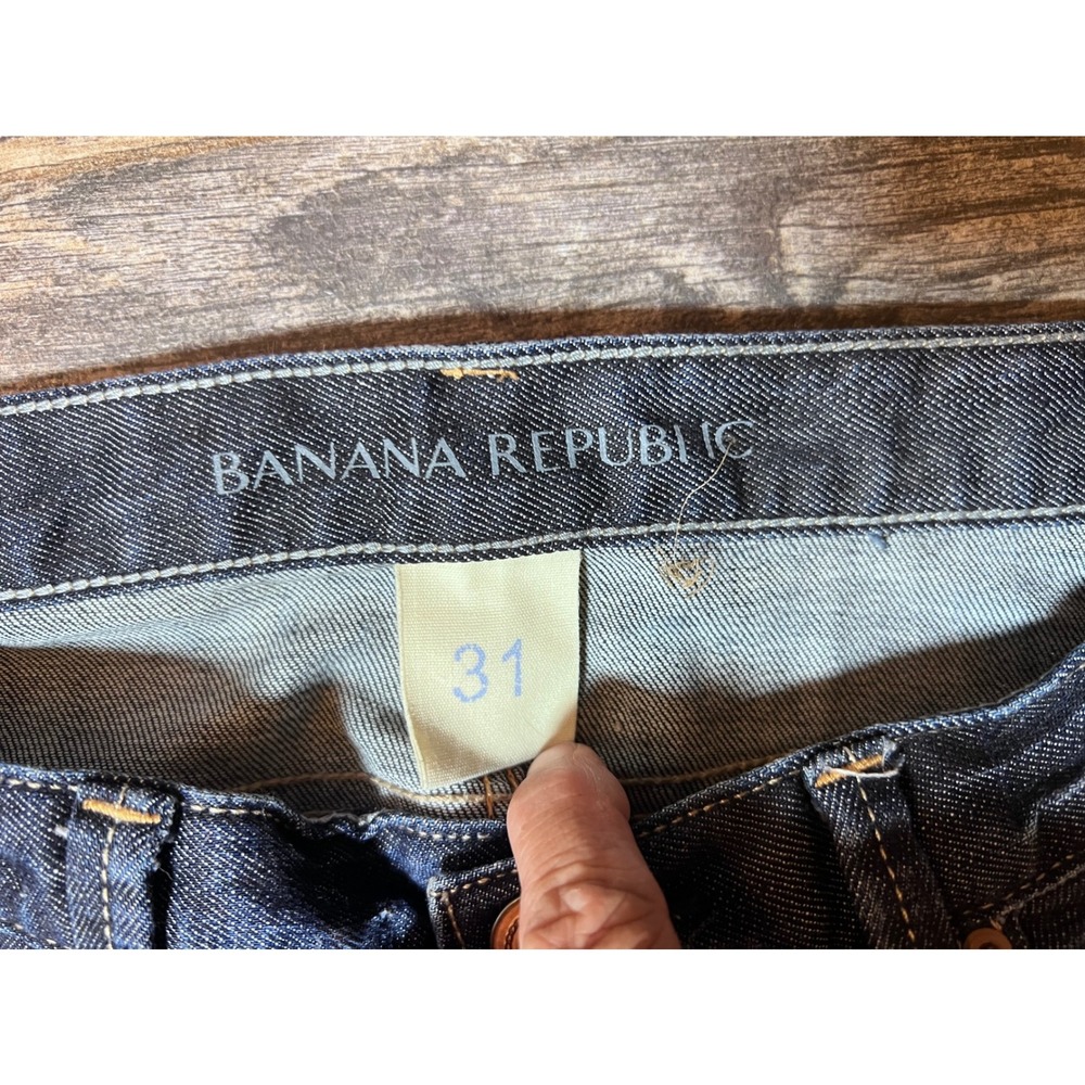 Banana Republic Mens Size 31 Straight Fit Dark Wash Denim‎ Jeans Preppy Rodeo - Picture 6 of 10